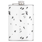 Een zwart-wit foto van een zwerm vogels heupfles (Voorkant)