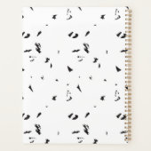 Een zwart-wit foto van een zwerm vogels planner (Achterkant)