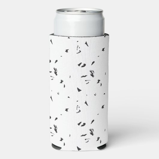 Een zwart-wit foto van een zwerm vogels seltzer blikjeskoeler (Seltzer Achterkant)