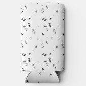 Een zwart-wit foto van een zwerm vogels seltzer blikjeskoeler (Achterkant)