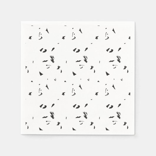 Een zwart-wit foto van een zwerm vogels servet (Voorkant)