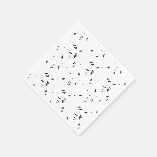 Een zwart-wit foto van een zwerm vogels servet (Hoek)