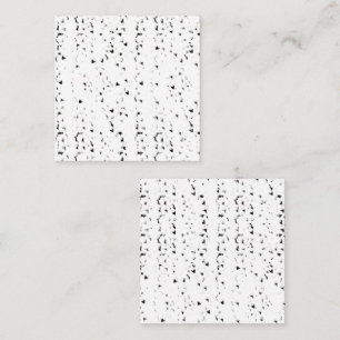 Een zwart-wit foto van regendruppels afsprakenkaartje