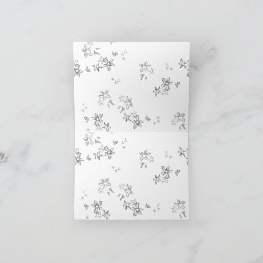 Een zwart-wit foto van sneeuwvlokken bedankkaart (Binnen)