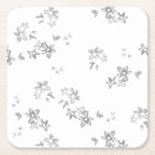 Een zwart-wit foto van sneeuwvlokken kartonnen onderzetters (Voorkant)