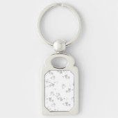Een zwart-wit foto van sneeuwvlokken sleutelhanger (Voorkant)