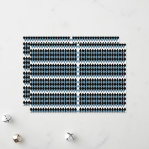 Een zwart-wit geruit patroon met een witte B Feestdagenkaart