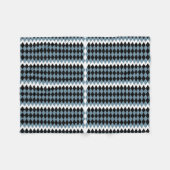 Een zwart-wit geruit patroon met een witte B Fleece Deken (Voorkant (Horizontaal))