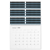 Een zwart-wit geruit patroon met een witte B Kalender (Jan 2026)
