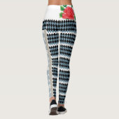 Een zwart-wit geruit patroon met een witte B Leggings (Achterkant)