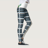 Een zwart-wit geruit patroon met een witte B Leggings (Rechts)