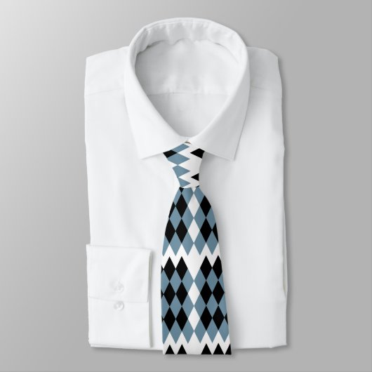 Een zwart-wit geruit patroon met een witte B Stropdas (Gebonden)