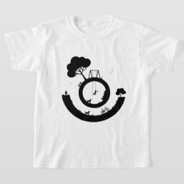 Een zwart-wit illustratie t-shirt