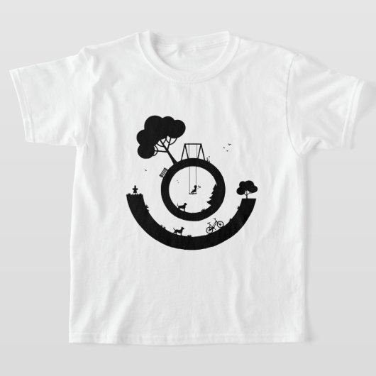 Een zwart-wit illustratie t-shirt (Laagn)