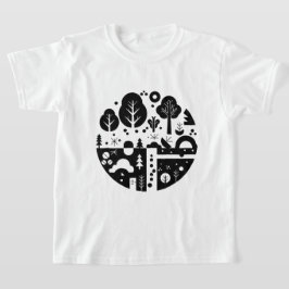 Een zwart-wit illustratie t-shirt