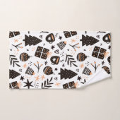Een zwart-wit kerstpatroon bad handdoek (Handdoek)