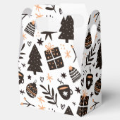 Een zwart-wit kerstpatroon bedankdoosjes (Geopend)