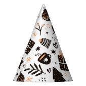 Een zwart-wit kerstpatroon feesthoedjes (Links)