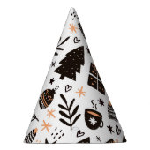 Een zwart-wit kerstpatroon feesthoedjes (Rechts)