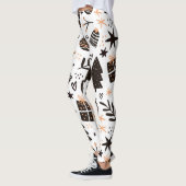 Een zwart-wit kerstpatroon leggings (Links)