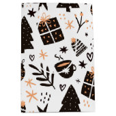 Een zwart-wit kerstpatroon medium cadeauzakje (Voorkant)