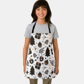 Een zwart-wit kerstpatroon schort (Insitu)