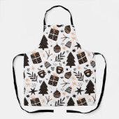 Een zwart-wit kerstpatroon schort (Voorkant)