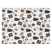 Een zwart-wit kerstpatroon tafelkleed (Voorkant (Horizontaal))