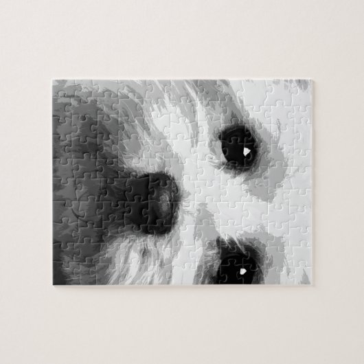 Een zwart-wit Maltees Legpuzzel (Horizontaal)