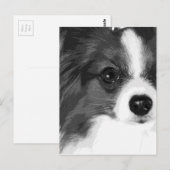 Een zwart-wit Papillon Briefkaart (Voorkant / Achterkant)