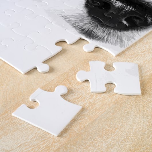 Een zwart-wit Papillon Legpuzzel (Zijkant)