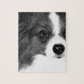 Een zwart-wit Papillon Legpuzzel (Verticaal)