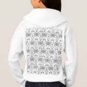 Een zwart-wit patroon met een witte achtergrond (Achterkant)
