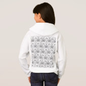 Een zwart-wit patroon met een witte achtergrond (Achterkant volledig)
