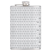 Een zwart-wit patroon met een witte achtergrond heupfles (Voorkant)