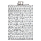 Een zwart-wit patroon met een witte achtergrond heupfles (Achterkant)