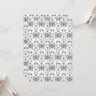 een zwart-wit patroon met een witte achtergrond kaart