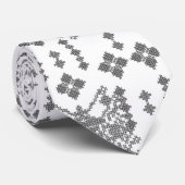 Een zwart-wit patroon met een witte achtergrond stropdas (Opgerold)