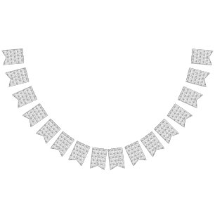 Een zwart-wit patroon met een witte achtergrond vlaggetjes