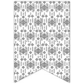 Een zwart-wit patroon met een witte achtergrond vlaggetjes (Tweede vlag)