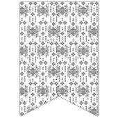 Een zwart-wit patroon met een witte achtergrond vlaggetjes (Derde vlag)