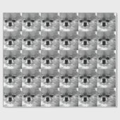 Een zwart-wit Pommeren Cadeaupapier (Vlak)