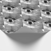 Een zwart-wit Pommeren Cadeaupapier (Hoek)