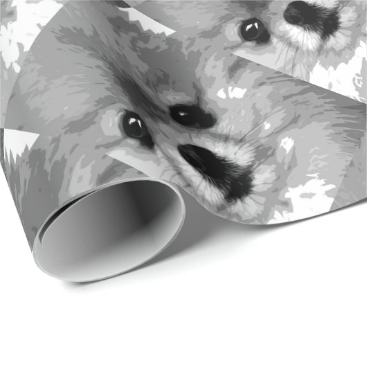 Een zwart-wit Pommeren Cadeaupapier (Rol Hoek)