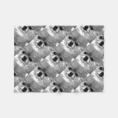 Een zwart-wit Pommeren Fleece Deken (Voorkant (Horizontaal))