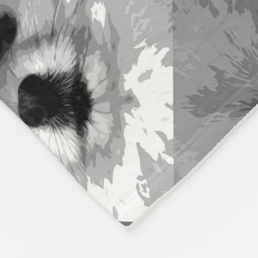 Een zwart-wit Pommeren Fleece Deken (Hoek)