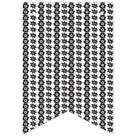 Een zwart-witte achtergrond met veel stippen vlaggetjes (Tweede vlag)