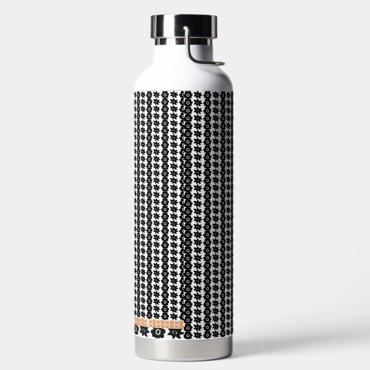 Een zwart-witte achtergrond met veel stippen waterfles (Links)