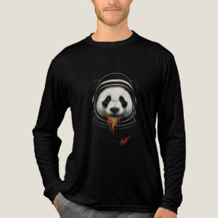 Een zwart-witte pandabeer die een ruimtepak draagt Tri-Blend shirt