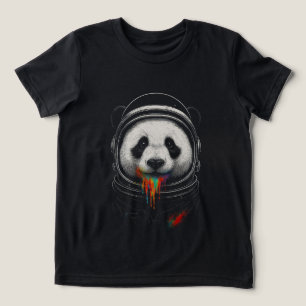 Een zwart-witte pandabeer die een ruimtepak draagt Tri-Blend shirt